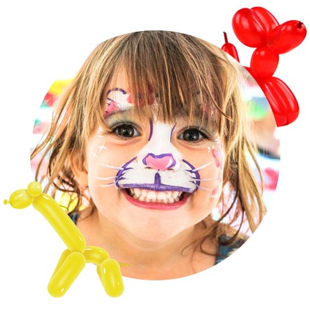 Little girl with face painted